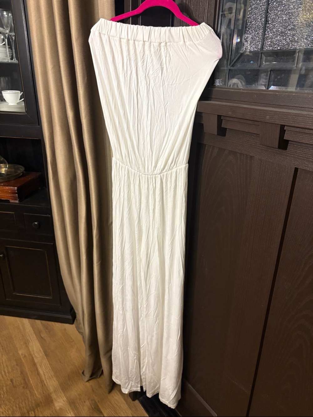 Women's White Strapless Maxi Dress - Elegant Summer Style